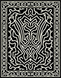 Intricate Ivory Abstract Maze Design Rug