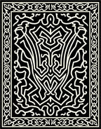 Intricate Ivory Abstract Maze Design Rug