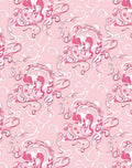Pink Floral Swirl Pattern Design Rug