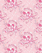 Pink Floral Swirl Pattern Design Rug
