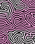 Abstract Pink White Lines Rug
