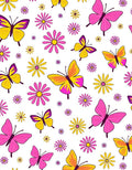 Retro Butterflies Flowers Pattern Rug