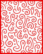 Crimson Tentacle Swirl Abstract Rug