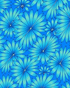 Cyan Tropical Leaf Pattern Rug
