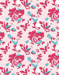 Pink Teal Abstract Swirls Pattern Rug