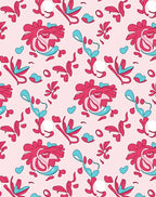 Pink Teal Abstract Swirls Pattern Rug