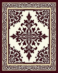 Ornate Damask Patterned Jewel Tone Rug