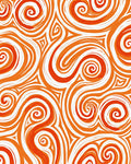 Orange Swirl Abstract Patterned Rug