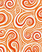 Orange Swirl Abstract Patterned Rug