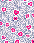 Pink Floral Heart Contour Pattern Rug