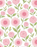 Soft Pink Rose and Daisy Blossom Rug