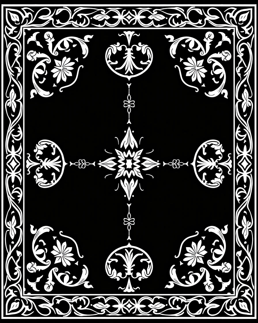 Classic White Floral Intricate Scroll Rug