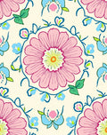 Pink Blue Floral Medallion Pattern Rug