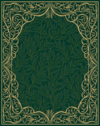 Elegant Leaf Patterned Frame Rug