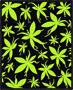 Neon Green Silhouette Petal Scatter Rug