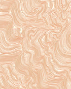 Coral Wavy Lines Contour Pattern Rug
