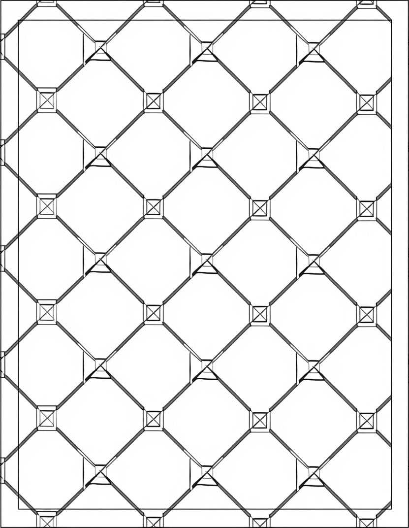 Geometric Trellis Diamond Pattern Rug