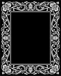 Black And White Floral Border Design Rug