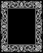 Black And White Floral Border Design Rug