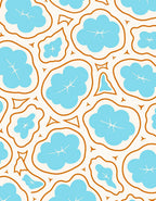 Abstract Blue Cloud Pattern Rug