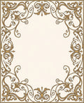Scrollwork Golden Vintage Pattern Rug