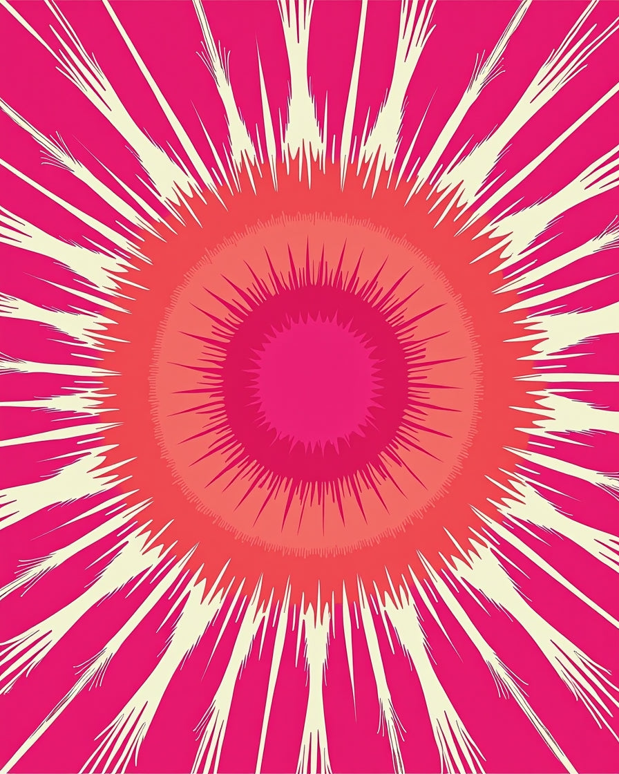 Explosive Sunburst Floral Pattern Rug