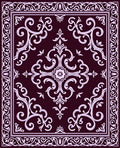 Ornate Floral Scrollwork Damask Pattern Rug