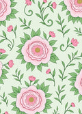Pink Rose Vine Garden Art Rug
