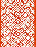 Bold Orange Interlocking Diamond Pattern Rug