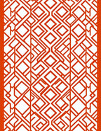 Bold Orange Interlocking Diamond Pattern Rug