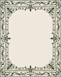 Ornate Vine Pattern Border Rug