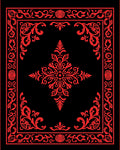 Elegant Red Floral Border Design Rug