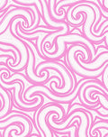 Pink Swirl Patterned Flowing Design Rug