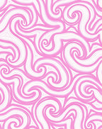 Pink Swirl Patterned Flowing Design Rug