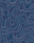Deep Blue Wavy Topographical Lines Rug