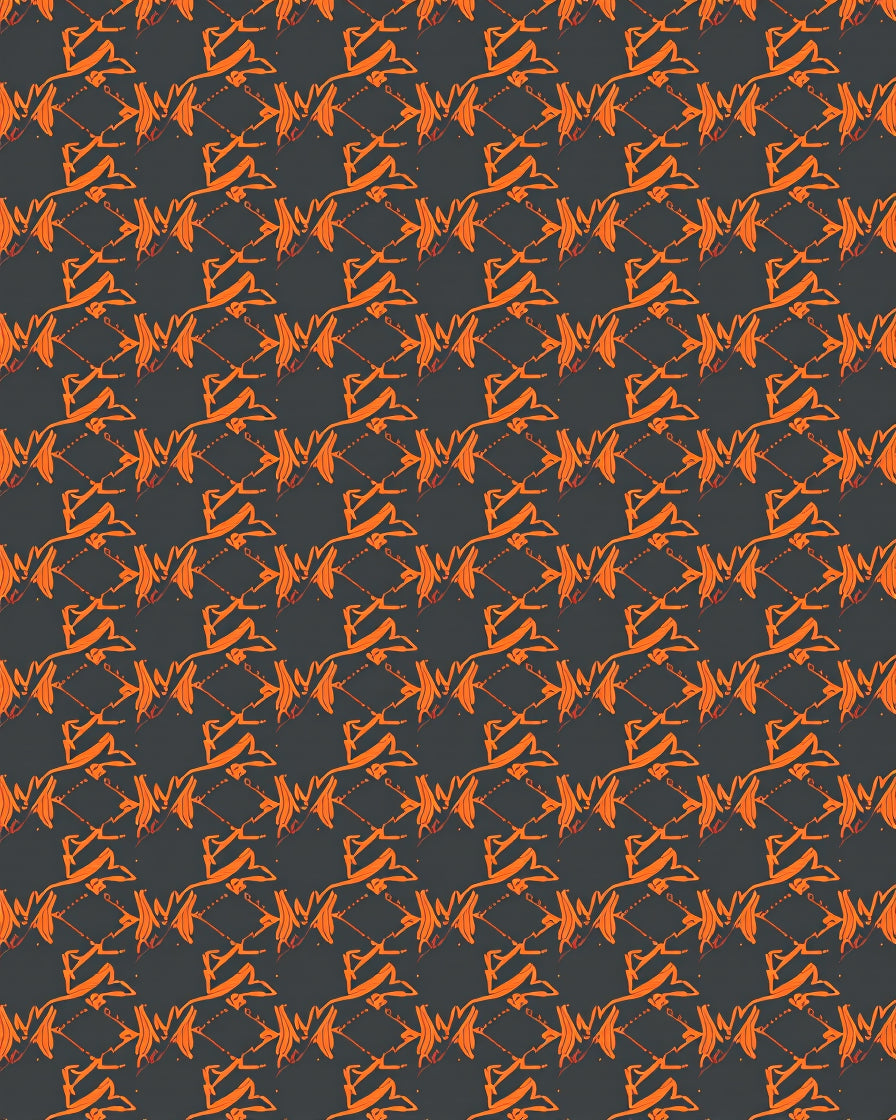 Bold Orange Abstract Geometric Pattern Rug