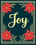 Festive Red Poinsettia Border Rug