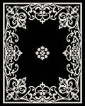 Ornate Floral Scrollwork Frame Design Rug