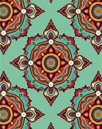 Colorful Mandala Style Pattern Rug