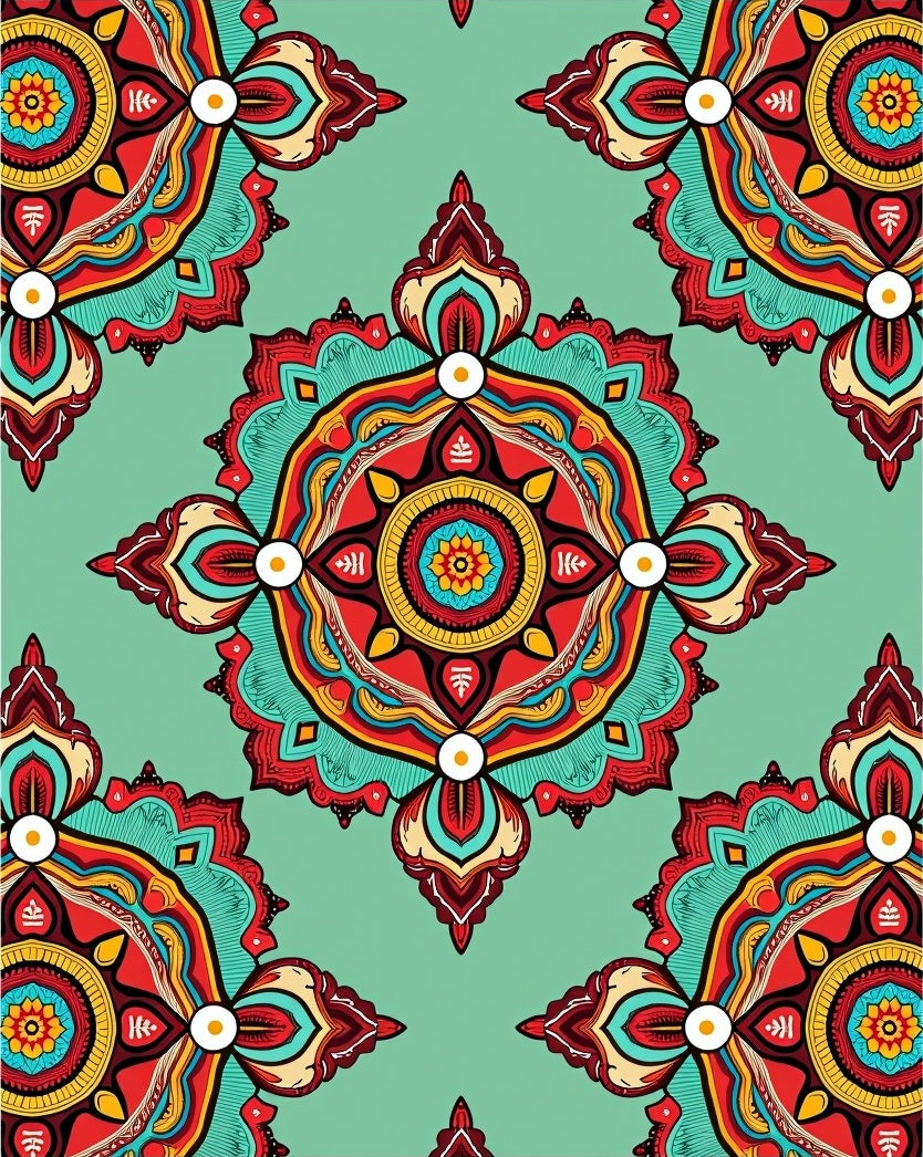 Colorful Mandala Style Pattern Rug