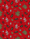 Bold Red Botanical Leaf Collection Rug
