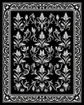 Elegant White Floral Damask Pattern Rug
