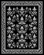 Elegant White Floral Damask Pattern Rug