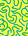 Abstract Green Line Whimsical Rug