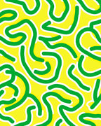 Abstract Green Line Whimsical Rug