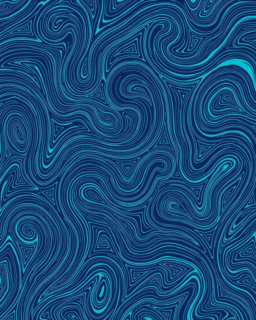 Abstract Swirls Triangles Deep Blue Rug