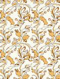 Organic Vine Golden Leaf Pattern Rug
