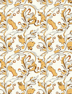 Organic Vine Golden Leaf Pattern Rug