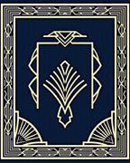 Elegant Geometric Fan Pattern Art Deco Rug
