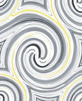 Abstract Swirl Gray Yellow Pattern Rug